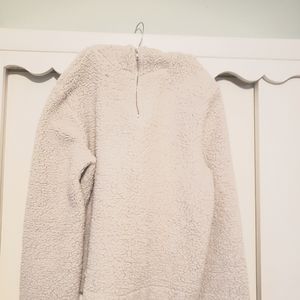 Teddy fleece hooded 1/4 zip XL